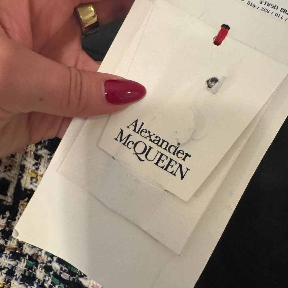 NWT Alexander McQueen Tweed and Leather Midi Skirt - Picture 13 of 15